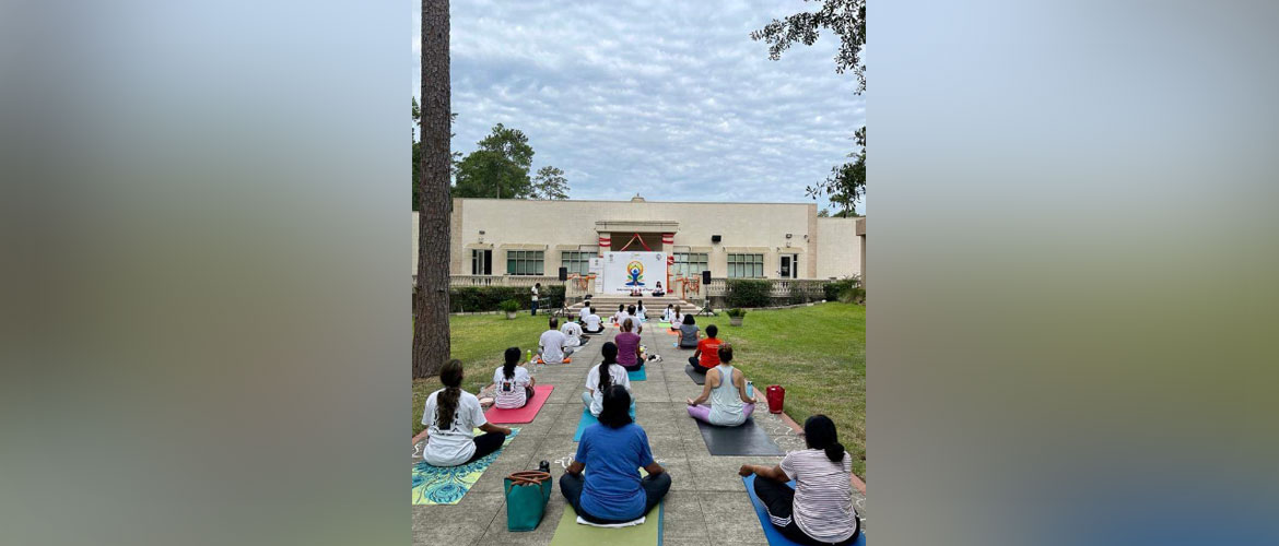  International Day of Yoga  celebrations at the Hindu Temple of The Woodlands, Texas on June 18,2022