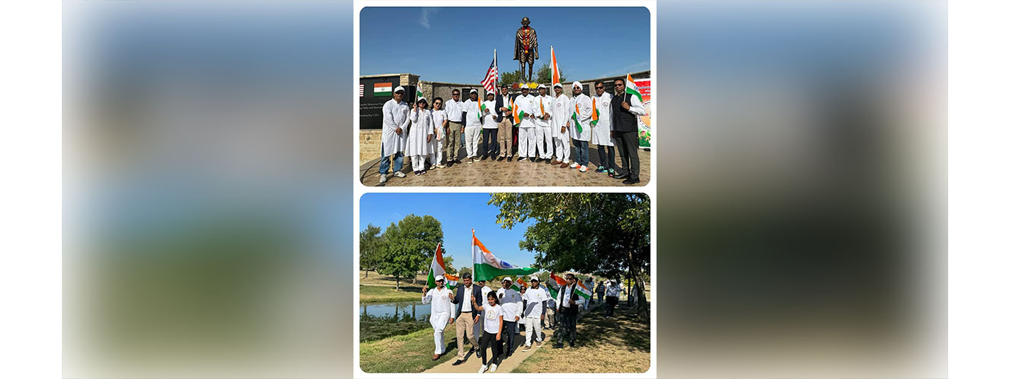  Consul General joined Board members of Mahatma Gandhi Memorial of North Texas,  India Association of North Texas (IANT) and prominent Indo-American community members in paying floral tributes to Mahatma Gandhi on the eve of his birth anniversary in Dallas on October 1,2023