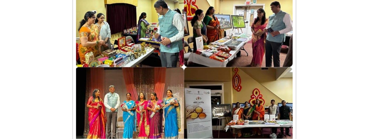  An enriching experience at the event ‘Indian Cultural Expo’ organized by Bharathi Kalai Manram at Houston Durga Bari, witnessing vibrant cultural performances, an exhibition of exquisite Indian attire and jewelry, delightful cuisine, and our Consulate’s stall showcasing millets and tourism on December 3 ,2023