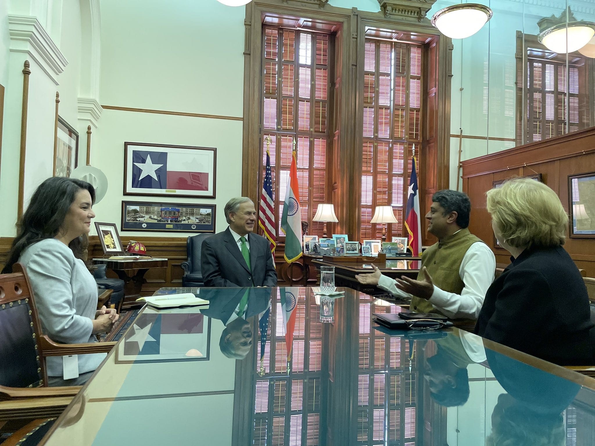 Consul General D C Manjunath met with Governor of Texas Greg Abbott ,  Secretary of State Jane Nelson and  Adriana Cruz , Executive Director, Texas Economic Development & Tourism on August 31,2023