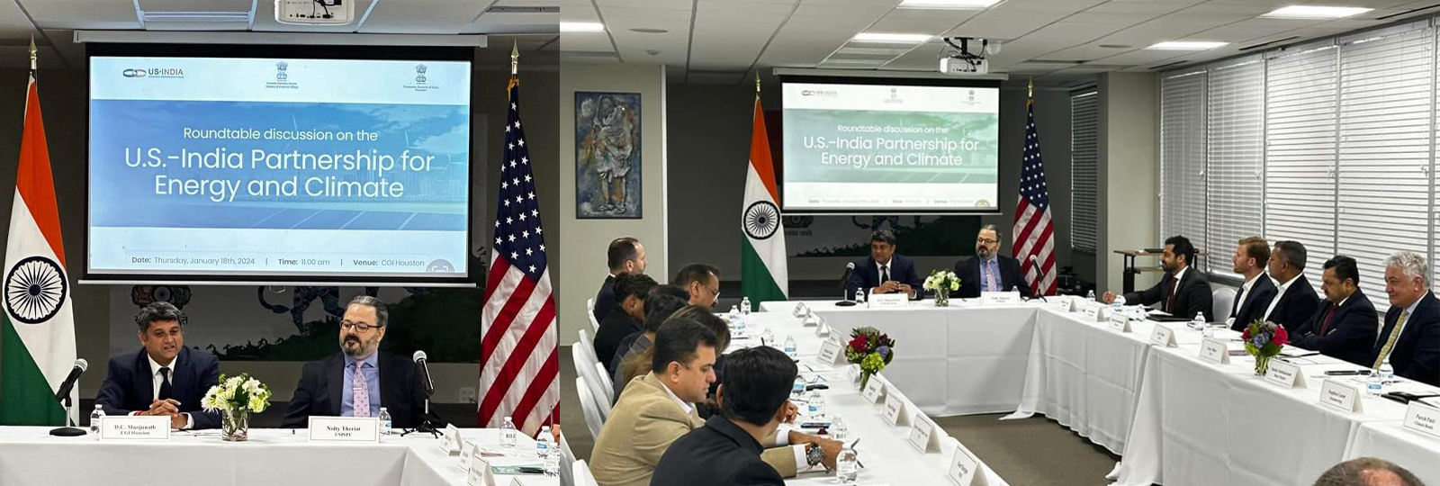  Consulate in collaboration with USISPF, organized a round table discussion on the ‘US-India partnership for energy and climate’, on 18 January 2024