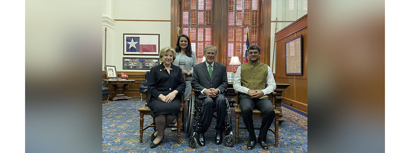  Consul General D C Manjunath met with Governor of Texas Greg Abbott ,  Secretary of State Jane Nelson and  Adriana Cruz , Executive Director, Texas Economic Development & Tourism on August 31,2023