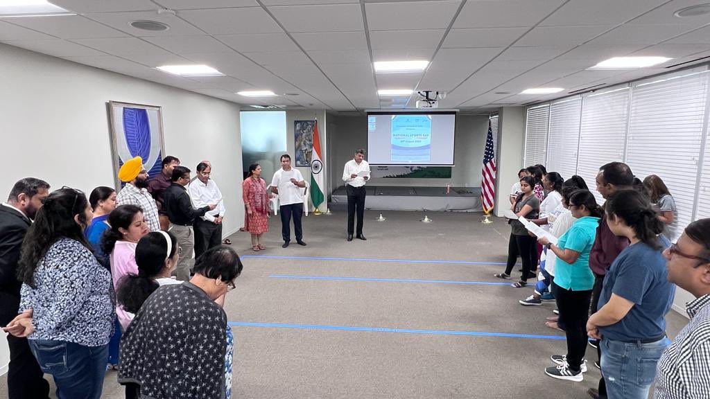 As part of the Fit India Movement, the Consulate  celebrated National Sports Day 2023 with the theme " Sports as an Enabler for an Inclusive and Fit Society" on August 29, 2023