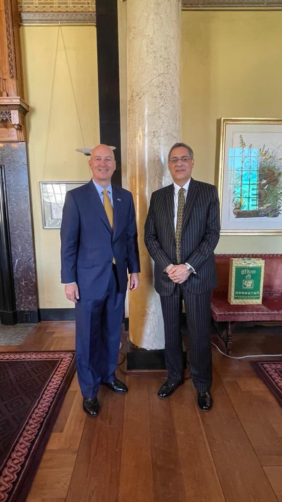 Consul General met Governor of Nebraska, Pete Ricketts on August 26,2021