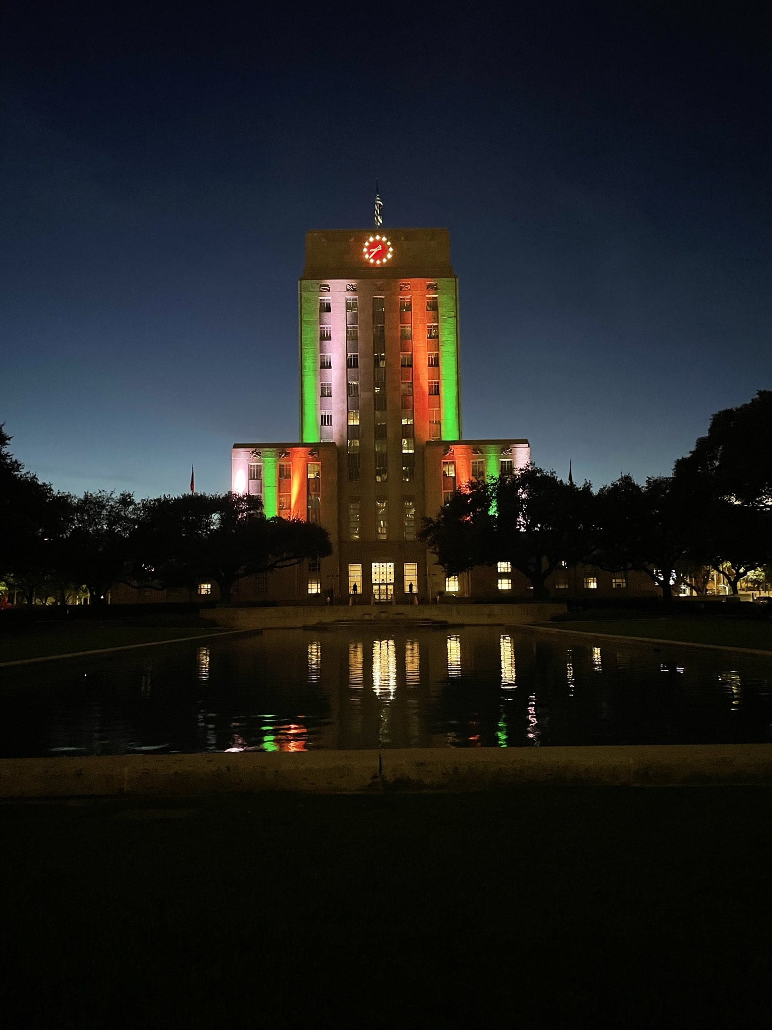 City of Houston lit up the City Hall with the colors of the Indian National flag to commemorate 75 years of India's Independence on August 15,2022