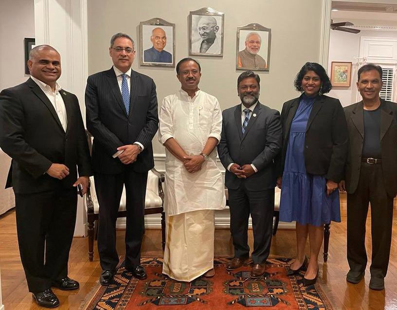 Consul General hosted Minister of State for External Affairs for an engagement with elected representatives from the Indian-American community on May 24,2022