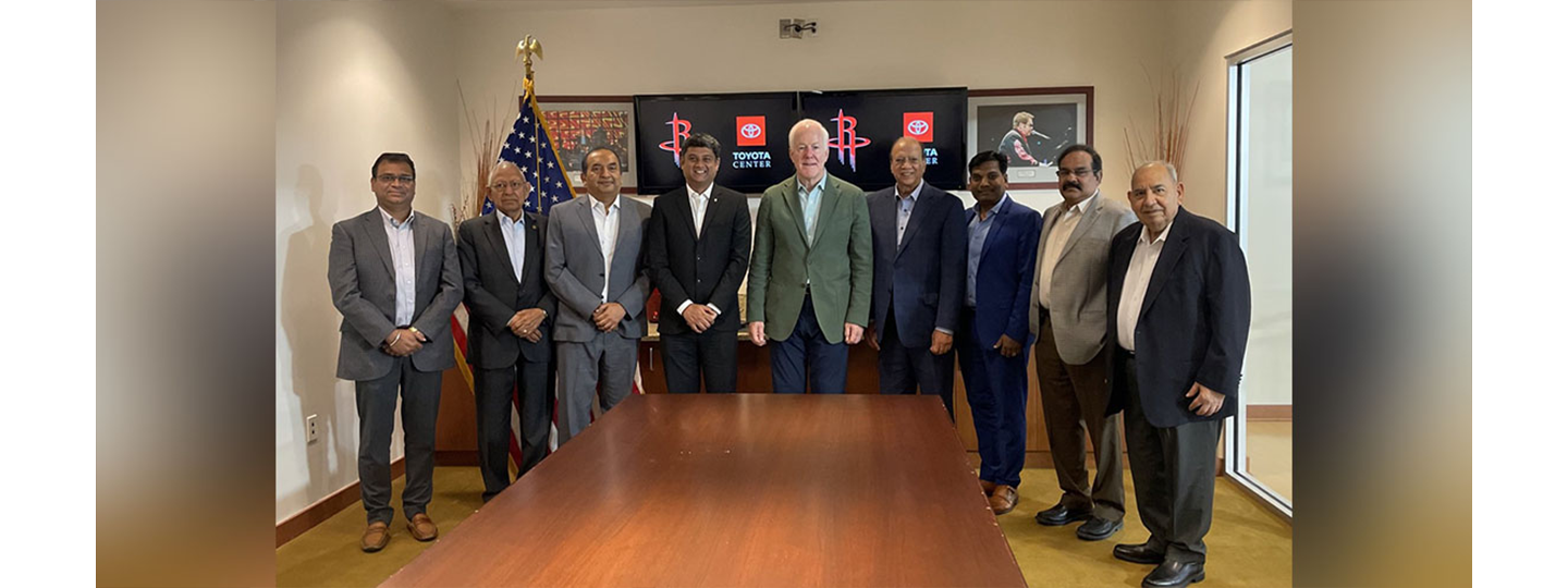  Consul General D C Manjunath along with prominent Indian American Business leaders met with Senator John Cornyn on August 2, 2023