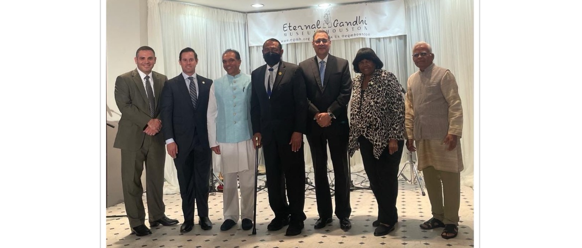  Consul General joined Congressman Al Green, dignitaries & members of the Indian American community at an  event organized by the Eternal Gandhi Museum, Houston on July 16,2022