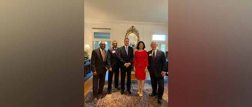  Interacted with the  Mayor of Houston Sylvester Turner , members of faculty of University of Houston, business leaders and members of the Indian American community at an event organized by  Dr. Renu Khator, Chancellor, University of Houston on April 18,2022