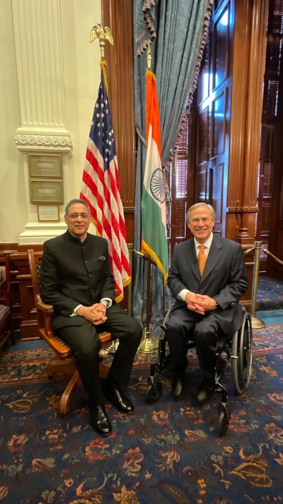 Governor of Texas,Greg Abbott signed a proclamation to celebrate the 75th Independence Day of India and highlighted the strong bond between India & Texas, on 13 August 2021